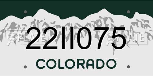 22II075 Colorado License Plate
