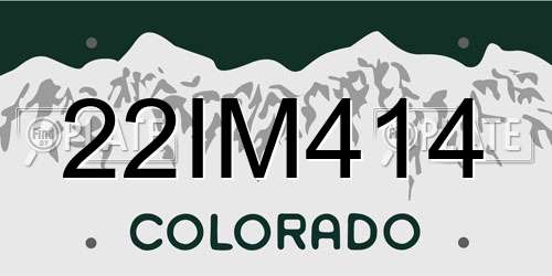 22IM414 Colorado License Plate