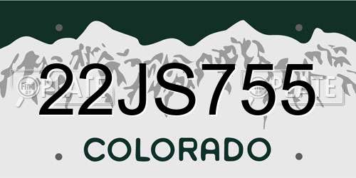 22JS755 Colorado License Plate