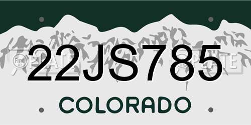 22JS785 Colorado License Plate