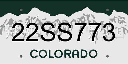 22SS773 Colorado License Plate