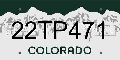 22TP471 Colorado License Plate