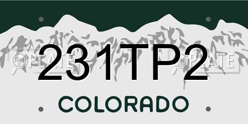 231TP2 Colorado License Plate