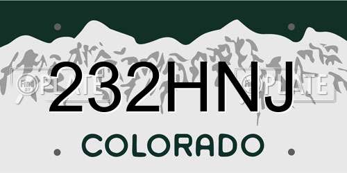 232HNJ Colorado License Plate