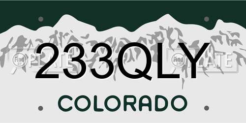 233QLY Colorado License Plate