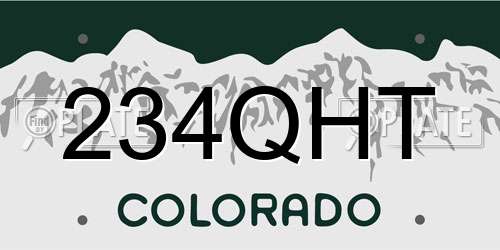 234QHT Colorado License Plate