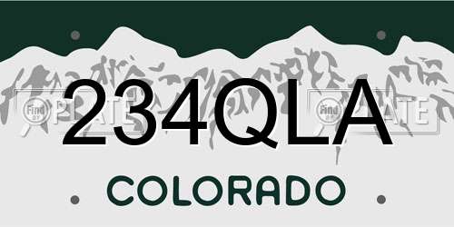 234QLA Colorado License Plate