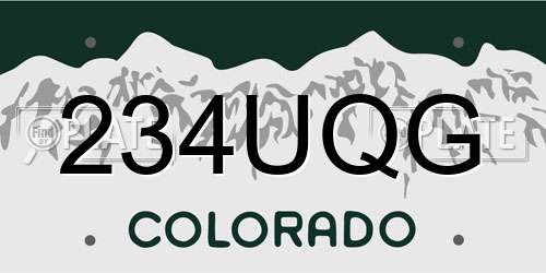 234UQG Colorado License Plate