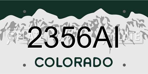 2356AI Colorado License Plate