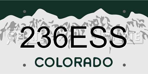 236ESS Colorado License Plate
