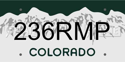236RMP Colorado License Plate