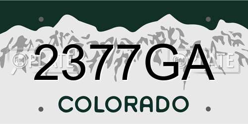 2377GA Colorado License Plate