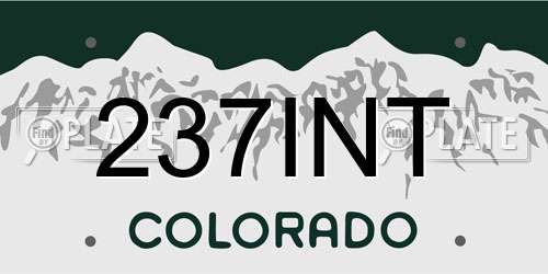 237INT Colorado License Plate