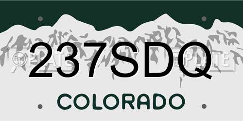 237SDQ Colorado License Plate