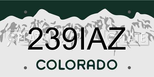 239IAZ Colorado License Plate