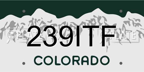239ITF Colorado License Plate
