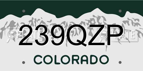 239QZP Colorado License Plate