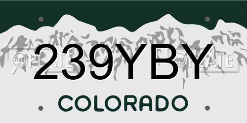 239YBY Colorado License Plate