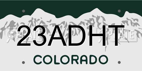 23ADHT Colorado License Plate