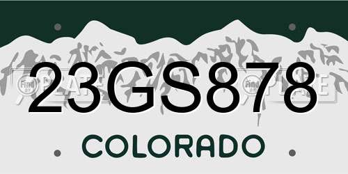 23GS878 Colorado License Plate