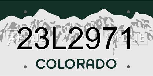23L2971 Colorado License Plate
