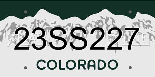 23SS227 Colorado License Plate