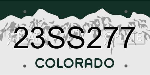 23SS277 Colorado License Plate