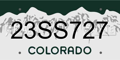 23SS727 Colorado License Plate