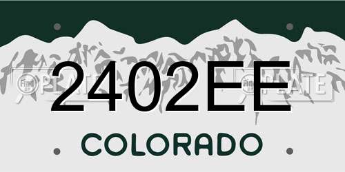 2402EE Colorado License Plate