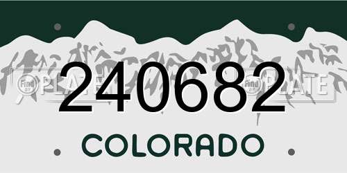 240682 Colorado License Plate