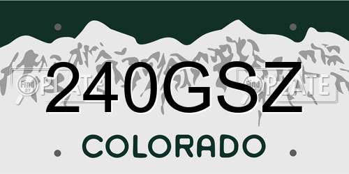 240GSZ Colorado License Plate