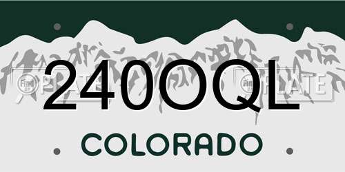 240OQL Colorado License Plate