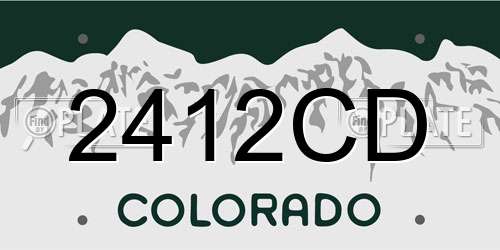 2412CD Colorado License Plate