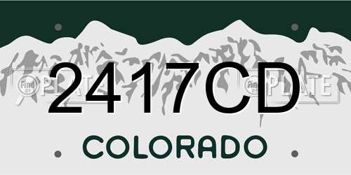 2417CD Colorado License Plate