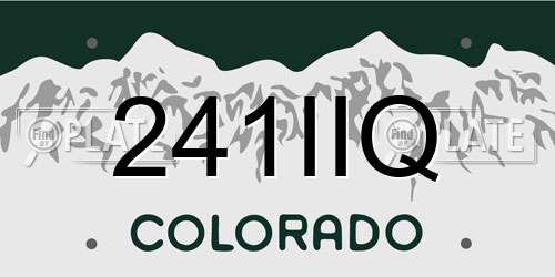 241IIQ Colorado License Plate