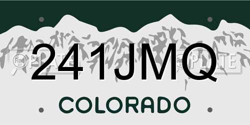 241JMQ Colorado License Plate