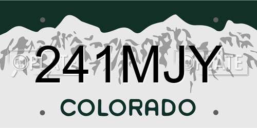 241MJY Colorado License Plate