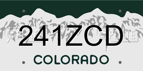 241ZCD Colorado License Plate