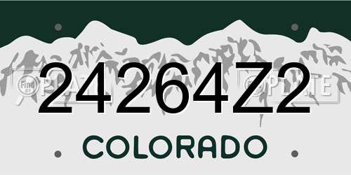 24264Z2 Colorado License Plate