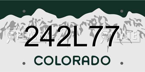 242L77 Colorado License Plate