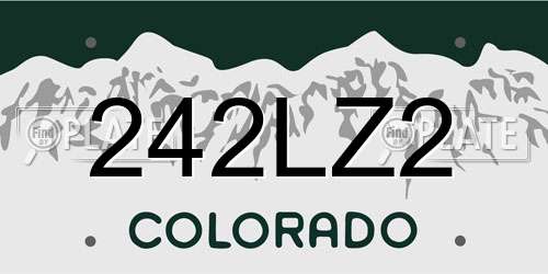 242LZ2 Colorado License Plate