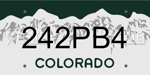 242PB4 Colorado License Plate