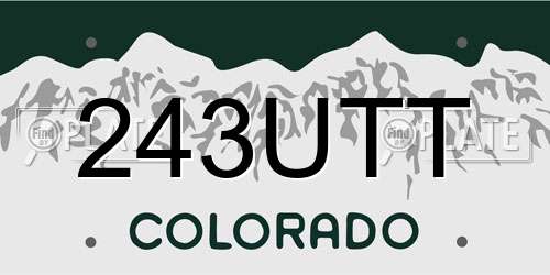 243UTT Colorado License Plate