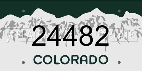 24482 Colorado License Plate