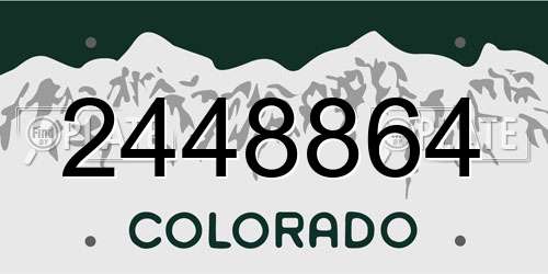 2448864 Colorado License Plate