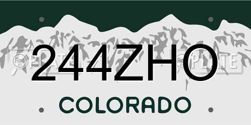 244ZHO Colorado License Plate