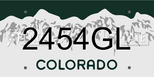 2454GL Colorado License Plate