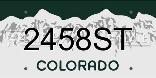 2458ST Colorado License Plate