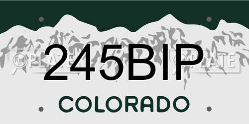 245BIP Colorado License Plate