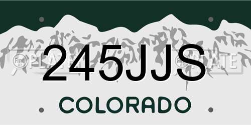 245JJS Colorado License Plate